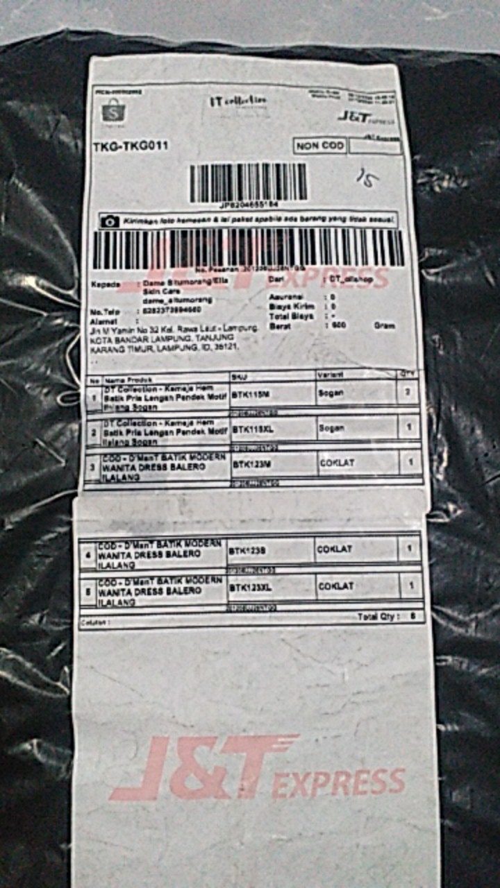 Cod - Dt Collection - Kemeja Batik Pria Lengan Pendekmotif Ilalang Sogan