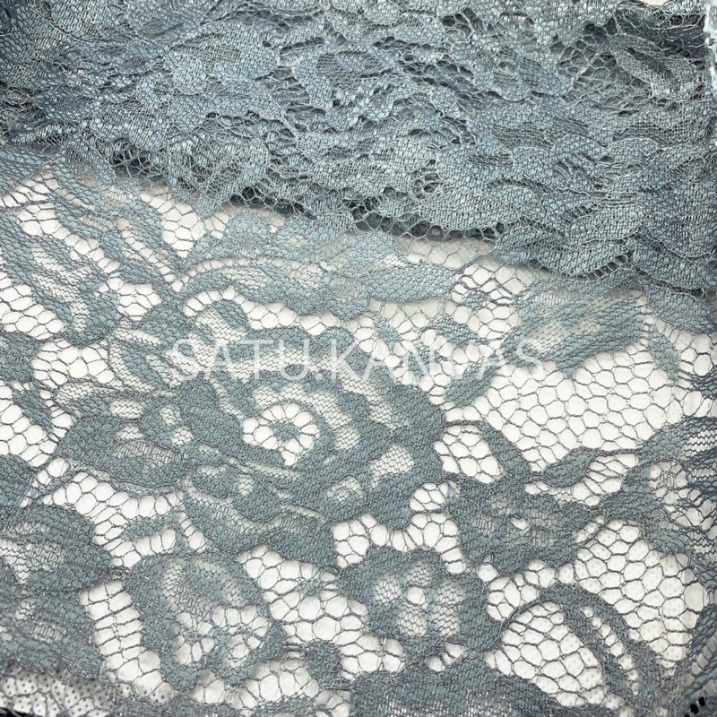 Kain BROKAT CORD LACE NON GLITTER-Smoked blue