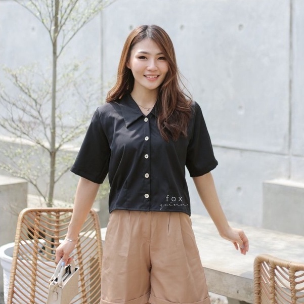 Foxquinn CALLA TOP - Blouse Wanita-Black