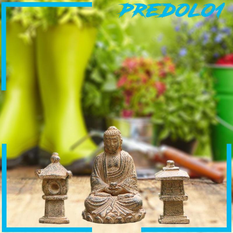 [PREDOLO1] Small Buddha Statue Decorative Creative DIY Accessories for Garden Balcony Mini