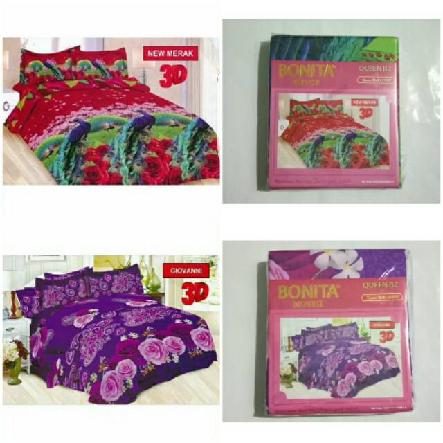 Sprei Bonita Ukuran 160x200 Motif New Merak dan Giovanni