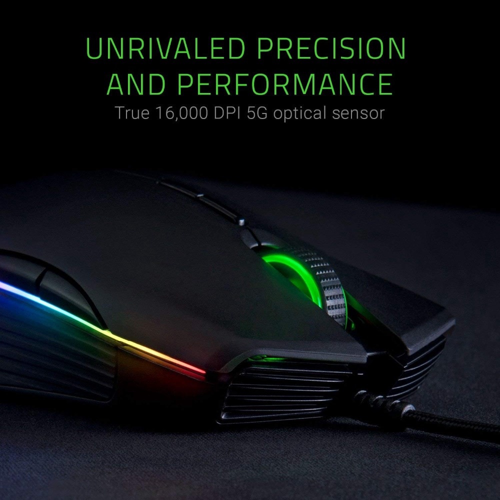 Razer Mouse Gaming 16000 DPI 9 Tombol Sensor Optik 5G Dengan Kabel Usb