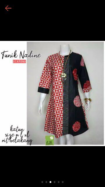 Tunik Nadine  Atasan Tunik Wanita Batik Seragam Murah