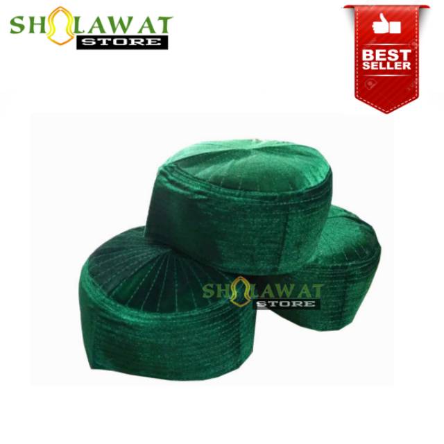 Kopyah Bludru Hijau Habib Umar Al Muthohar / Peci Bludru Habib Umar Al MUthohar / Kopiah Bludru / So