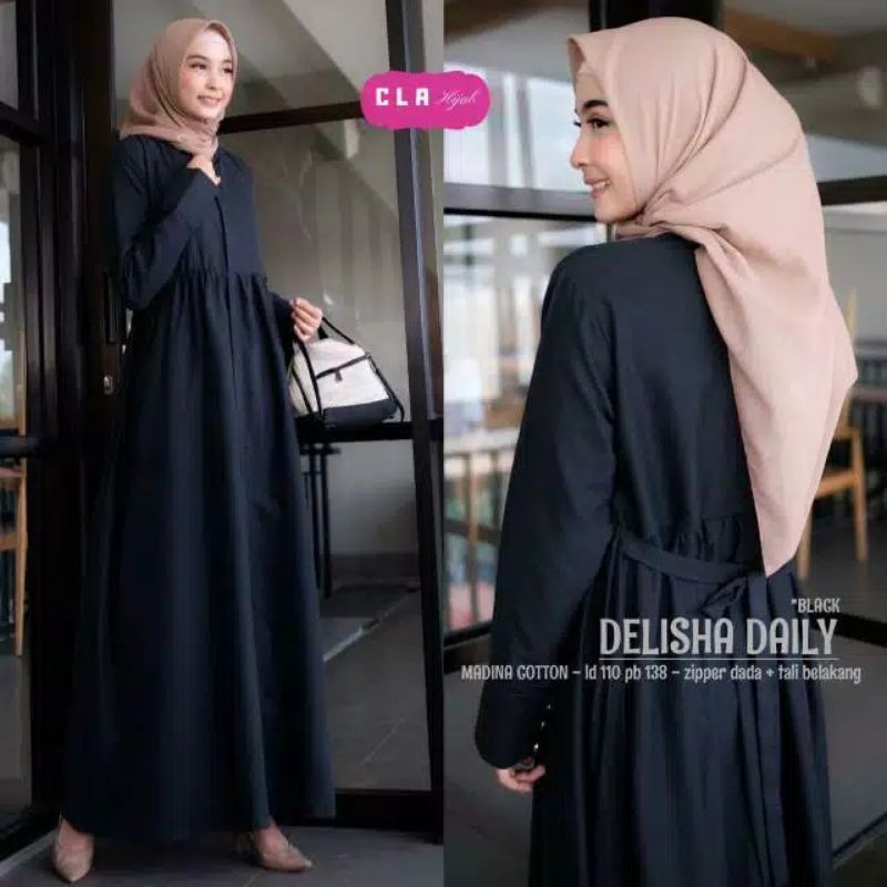 Gamis syar'i asdf super jumbo muslim murah dress muslim modern L XL XXL 3XL 4Xl gamis polos Dress jumbo BIG size Dress Busana Muslimah Delisha