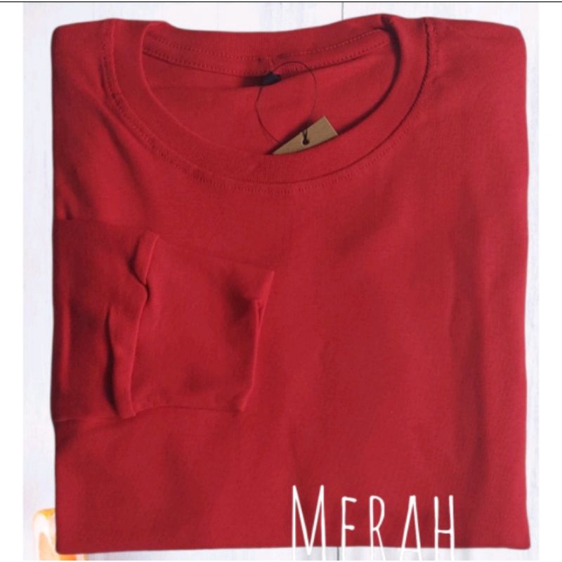 Kaos Lengan Panjang manset wanita Warna Merah