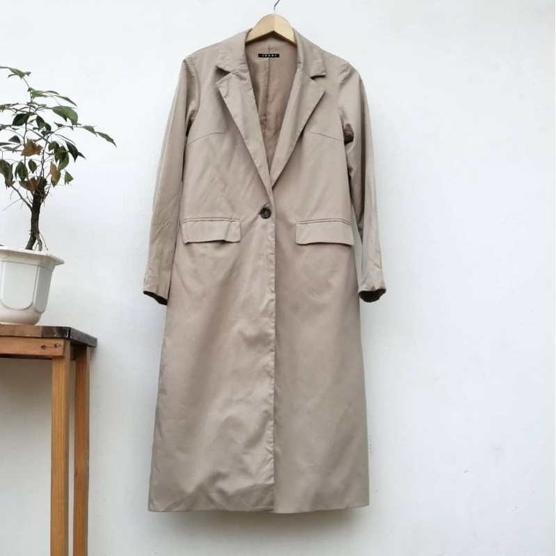 ingni long coat / coat korea / jaket korea / coat jepang / jaket jepang / pakaian unisex / blazer / 