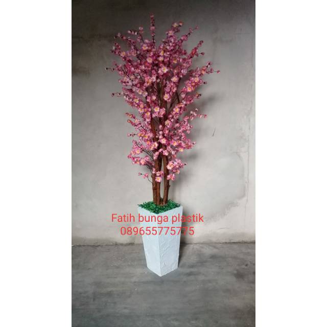 Sakura pink artificial/bunga hias/bunga sudut/tanaman hias/bunga mehwa