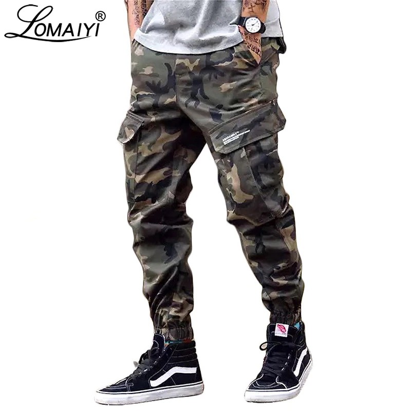 Terlaris LOMAIYI Camo Joggers Men Cargo 