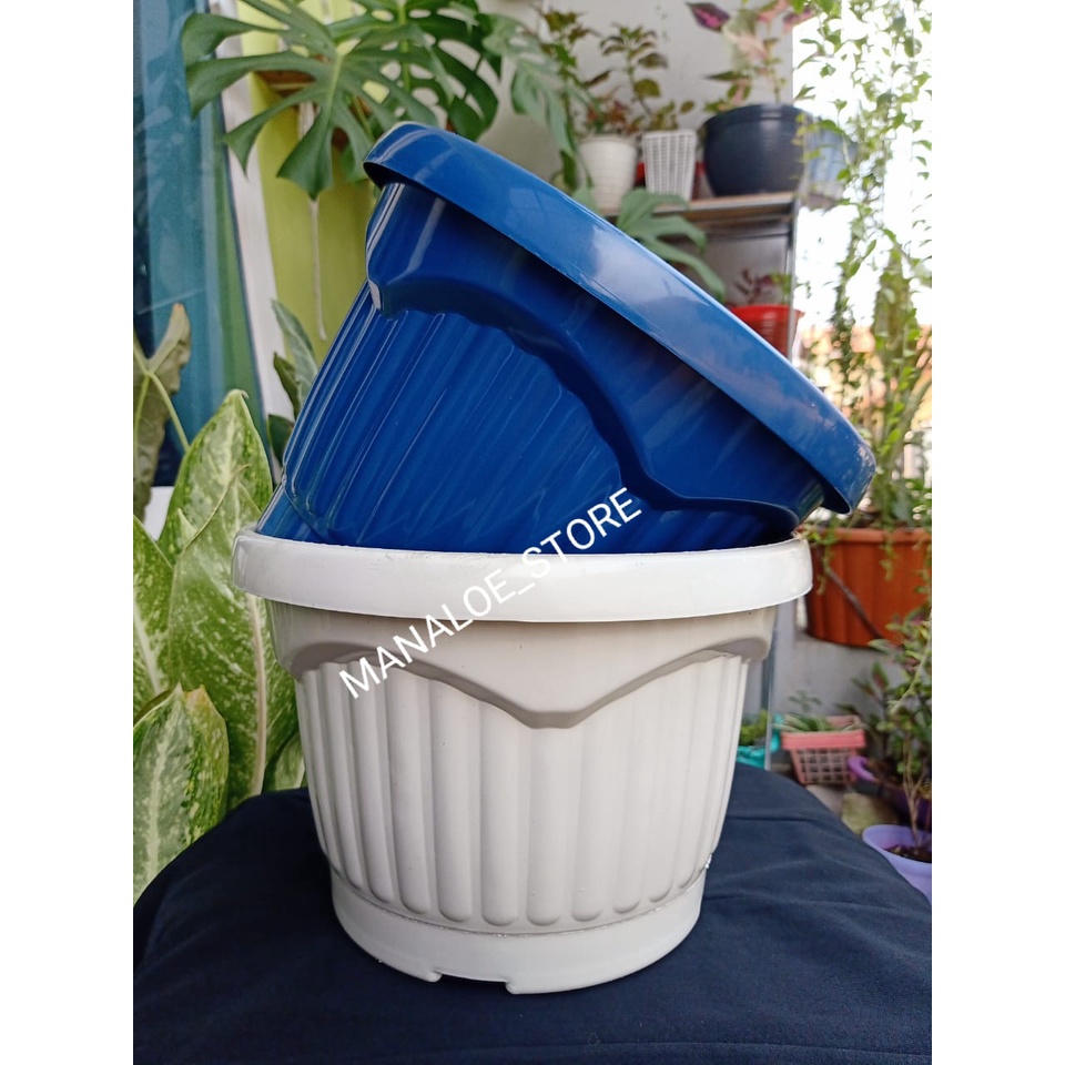 POT BUNGA BESAR.POT DIANPLAST 30.POT PUTIH BESAR.POT BUNGA PLASTIK BAHAN TEBAL.BISA COD