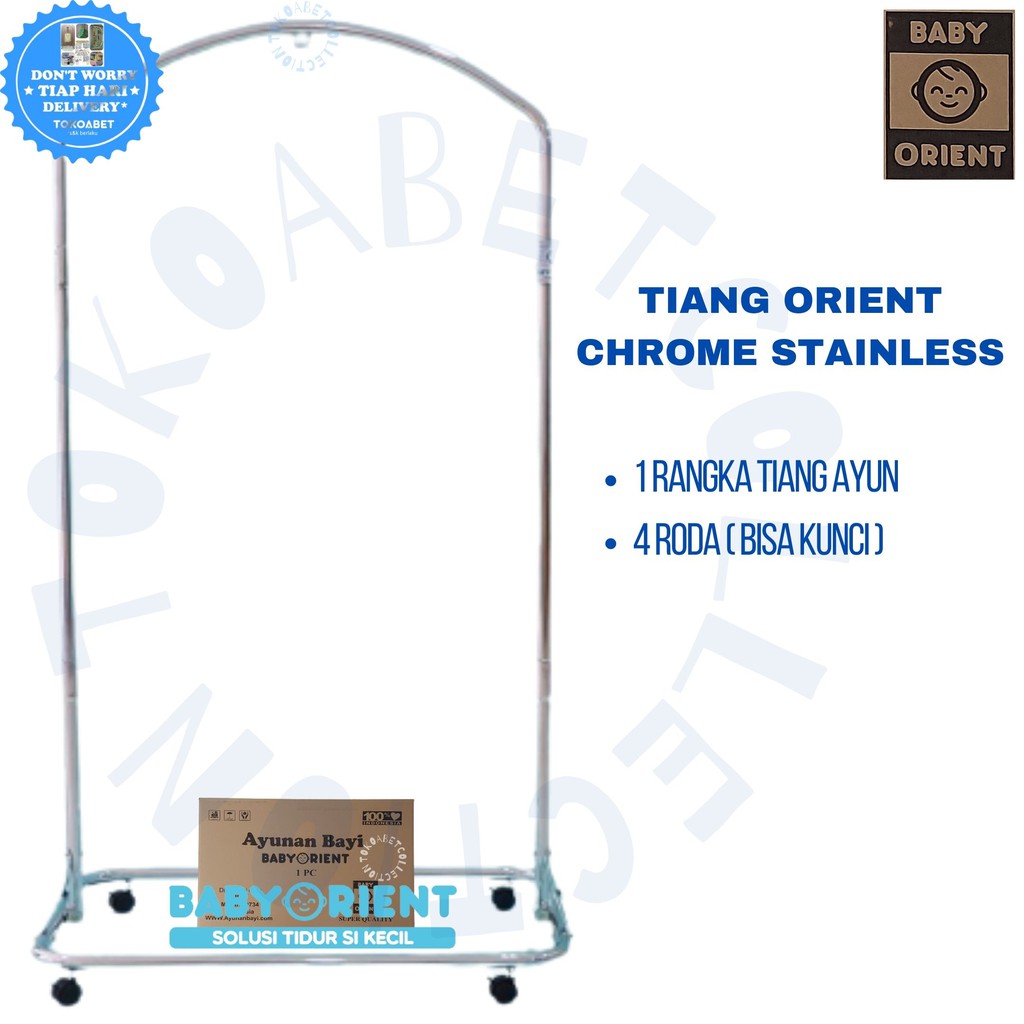 PROMO ORIENT PER 5 Perlengkapan bayi kain ayunan bayi tempat tidur bayi tiang ayunan chrome stainless ORIENT dan kain ayunan bayi KARAKTER SET PER 5 RODA HANGER dan SAFETY BELT TOKOABET