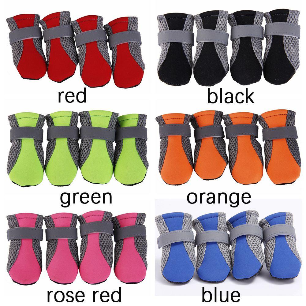 Nickolas1 Sepatu Anjing Aman Dicuci Untuk Anjing Kecil Besar Untuk Poodle Yorkshire Mesh Hot Pavement Pet Rain Boots