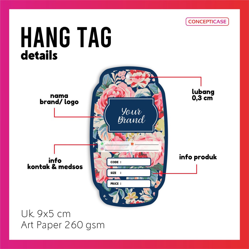 

Hang Tag / Label Produk Tebal 1 Sisi (minimal order 100pcs)