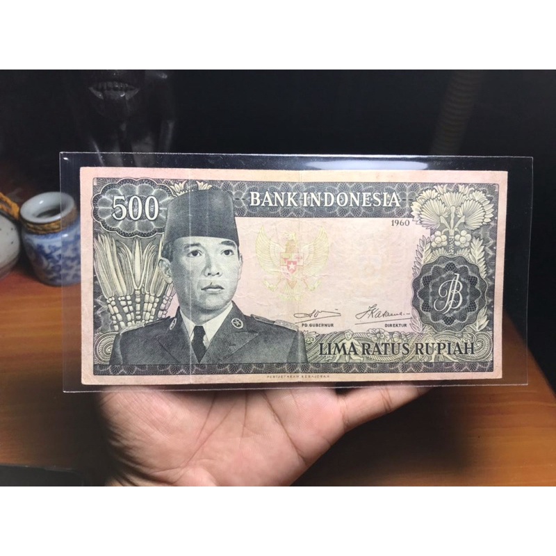 Uang Kuno 500 Rupiah Soekarno XF Plus WM GARUDA Seri XDP