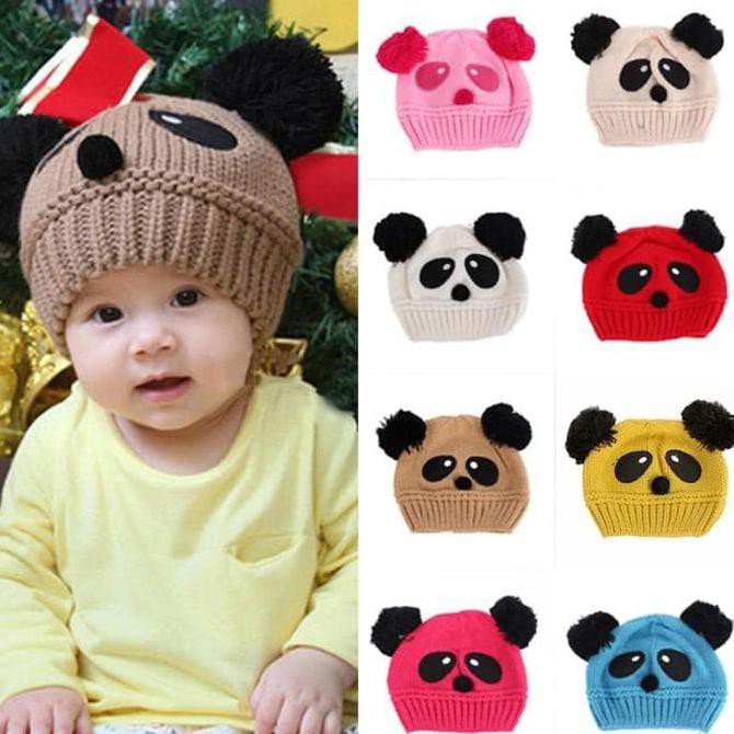 NEW REALES TOPI KUPLUK RAJUT ANAK BAYI PANDA TERATAS