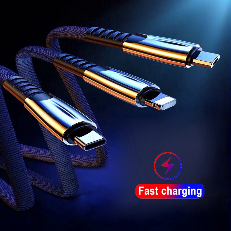 Kabel Data / Charger Micro USB Tipe C Fast Charging Bahan Aluminium Alloy untuk Android