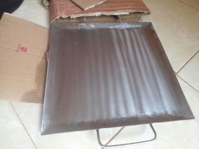 Wajan Persegi Bahan Plat Besi Tebal Panggangan Roti Sosis Bakar 35 Cm