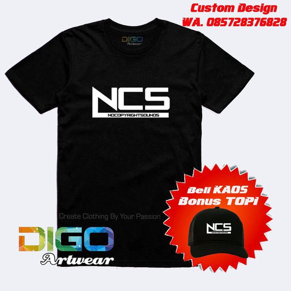 Kaos NCS Music- T shirt no copyright sounds - Bonus Topi exclusif