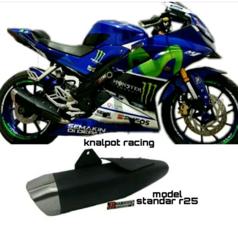 knalpot racing model r25 pnp byson vixion r25 xabre r15 mt15 cbr150 gsx ninja fi aerox adv nmax pcx