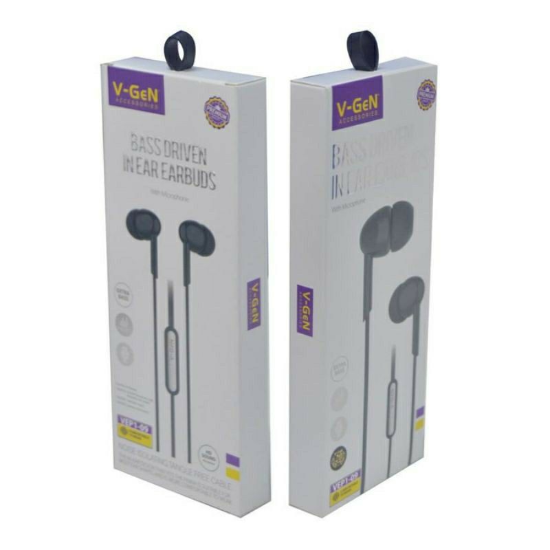 Handsfree extra bass earphone buds original Headset bass V-GEN VP09 original V-gen