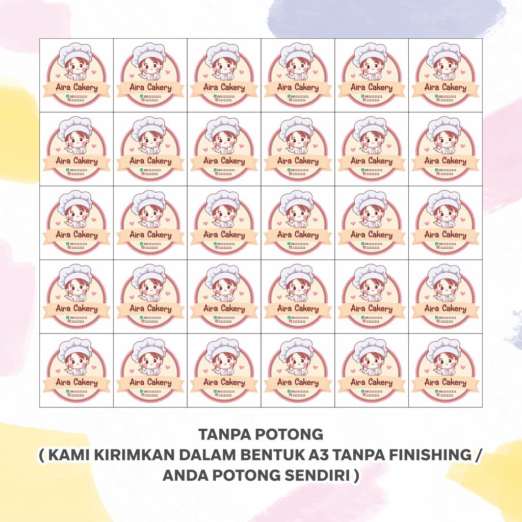 Cetak Stiker Kemasan Cromo Perlembar A3+ (GRATIS DESAIN)-Tanpa Potong