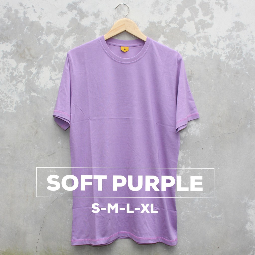 Kaos UNISEX Pendek Soft Purple Polos Baju distro oblong cewek cowok couple size S M L XL Termurah