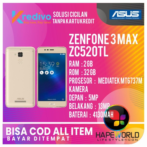 ASUS ZENFONE 3 MAX ZC520TL [32GB/2GB] HP ANDROID MURAH GARANSI RESMI