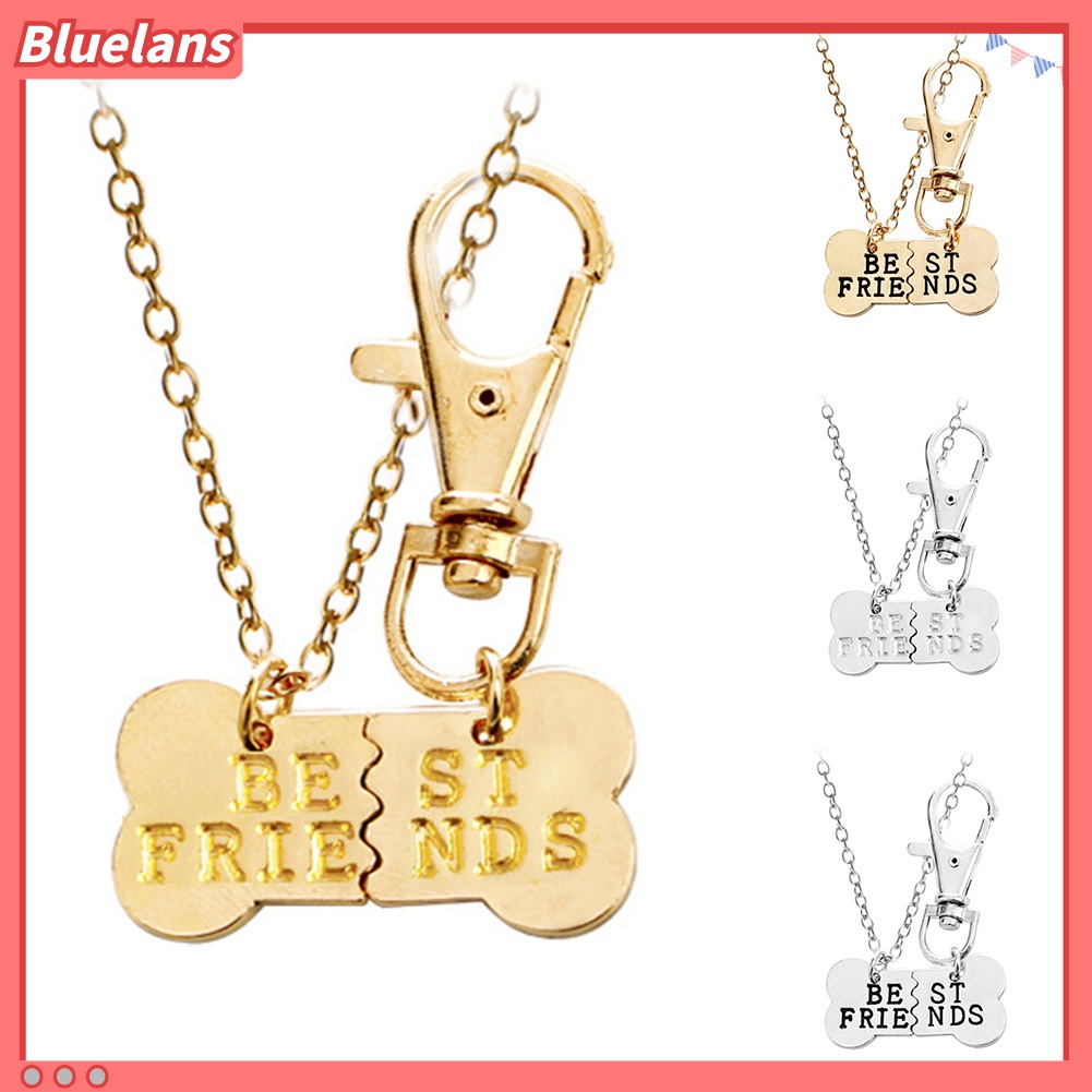 2pcs / Set Kalung Dan Gantungan Kunci Bentuk Tulang Anjing Untuk Wanita