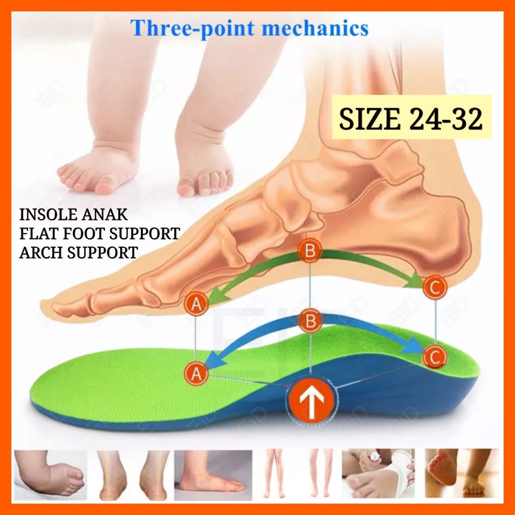 Insole Anak Kaki Datar / Premium Kids Arch Support Insole