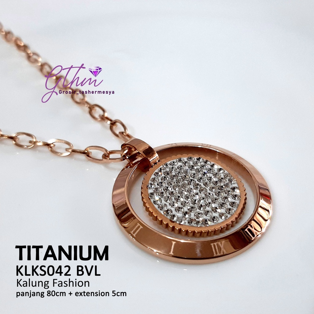 kalung titanium wanita hijab BVL panjang klks042 Anti karat anti luntur