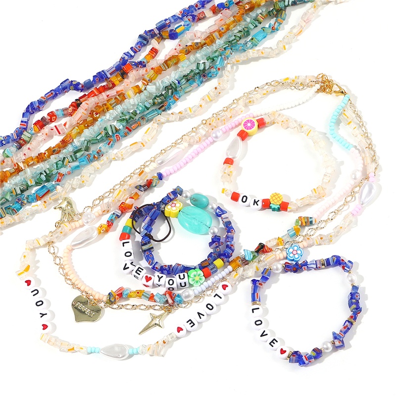 Sekitar 4-9mm 80cm Panjang Manik-Manik Kerikil Tidak Teratur Lampwork Manik-Manik Kaca Spacer Beads Untuk Membuat Perhiasan DIY Aksesoris
