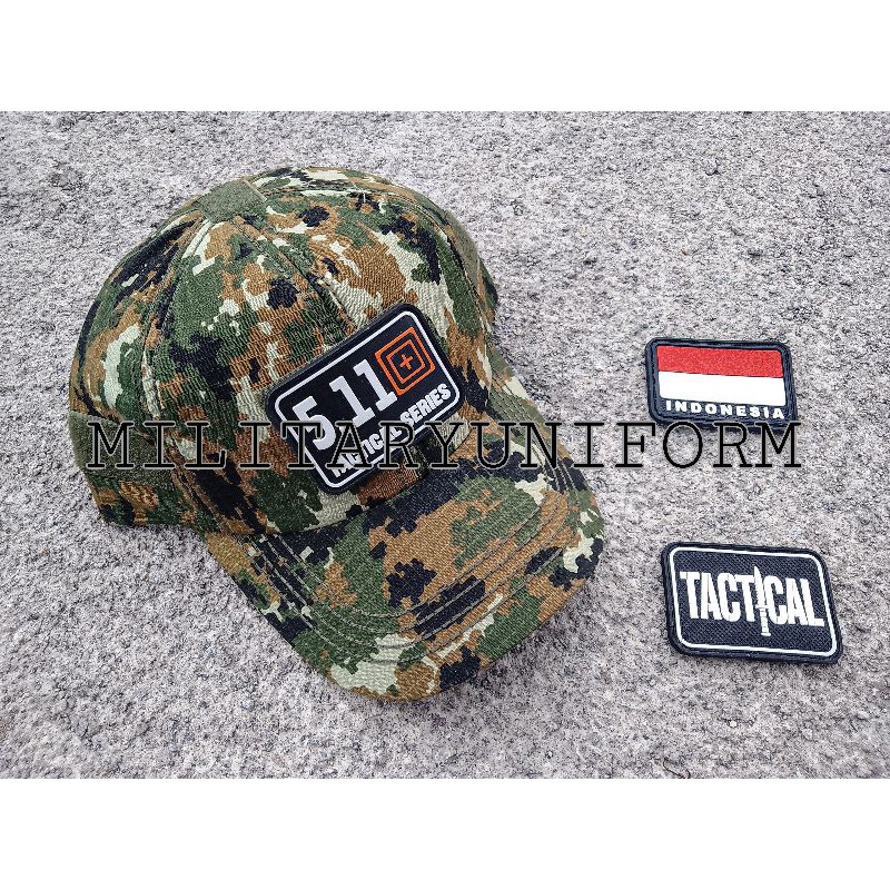 TOPI ARMY VELCRO LINUD + EMBLEM KARET