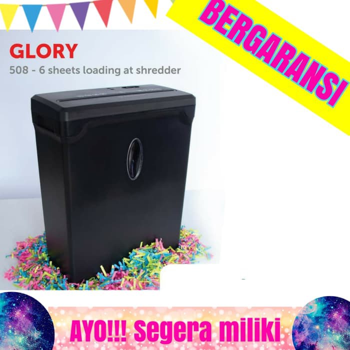 Paper Shredder / Mesin Penghancur Kertas Glory 506 Cross Cut, hancur kecil-kecil. GARANSI!