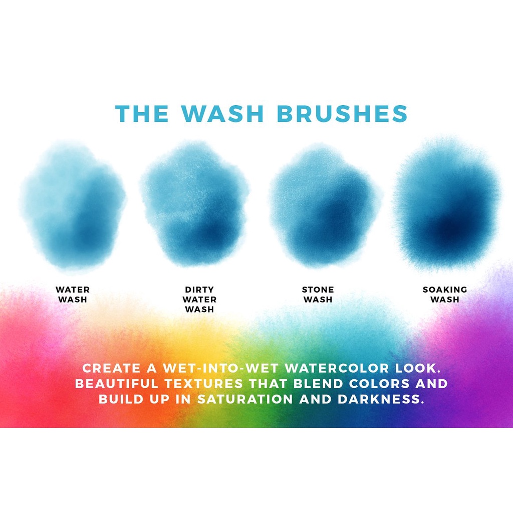 Procreate Brush - Wash &amp; Dry Watercolor Toolkit Painterly Brushes