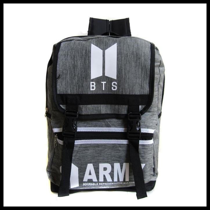 TAS RANSEL PRIA DISTRO MODEL KOREA ARMY/BTS BACKPACK SEKOLAH-TRAVELING - MERAH