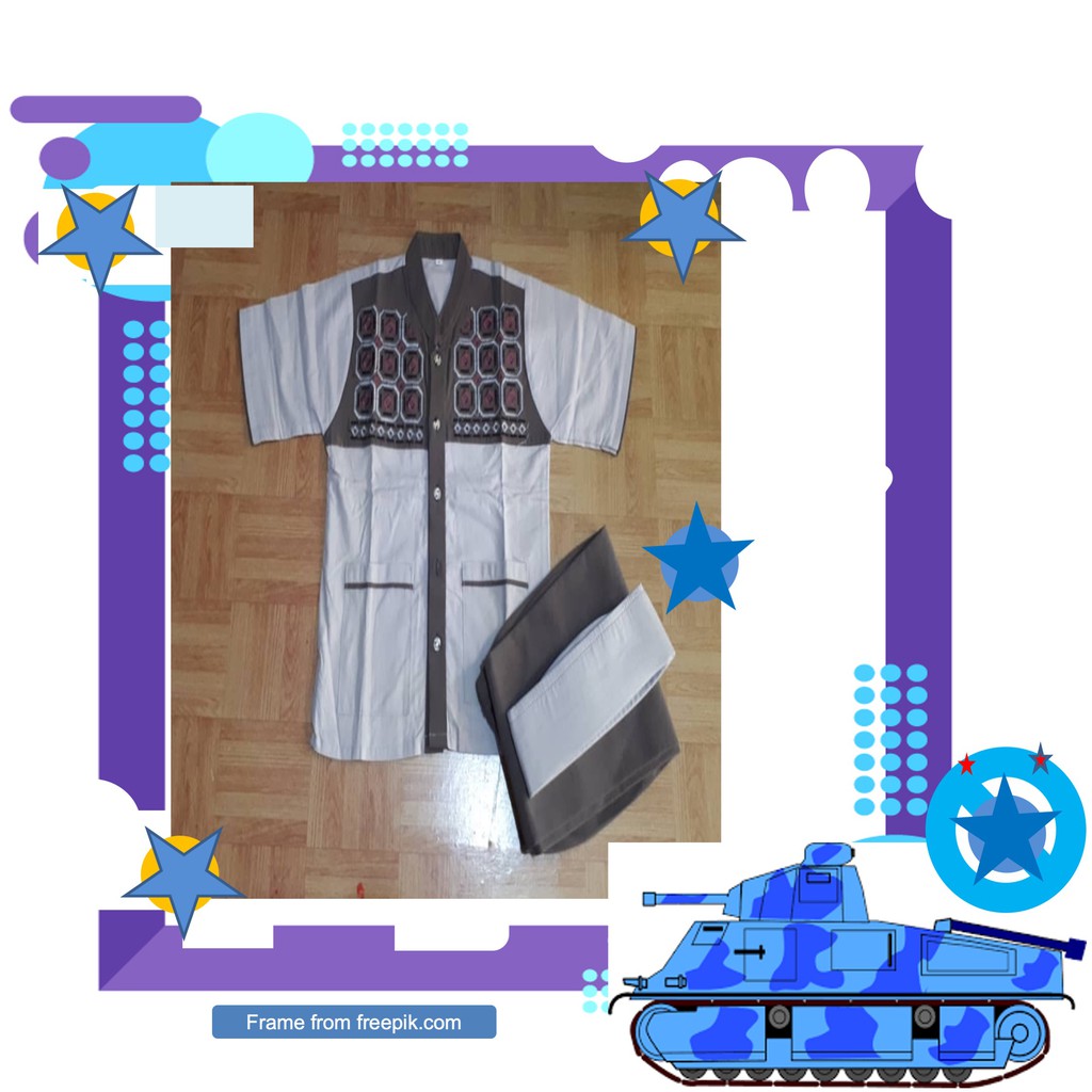 Baju Koko Anak Grey Army