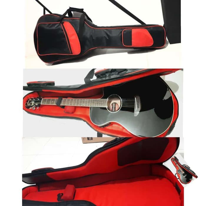 Tas gitar gigbag gitar akustik ukuran yamaha apx busa tebal
