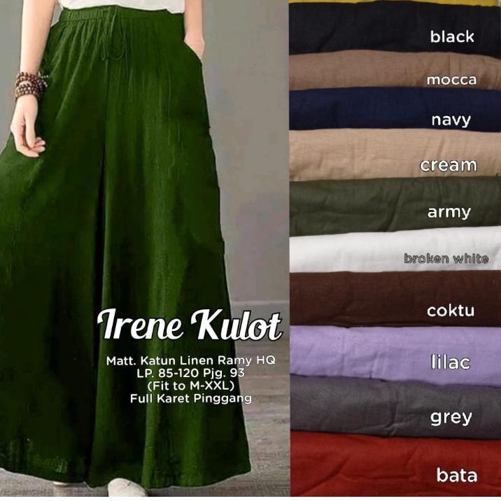 Harga TERMURAAH.. Celana kulot super jumbo terbaru kain Katun Linen Original