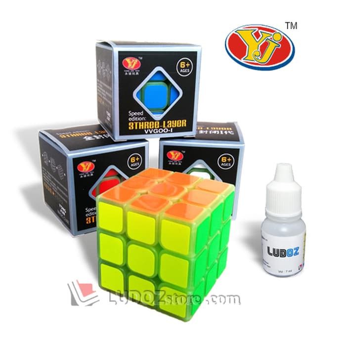 Rubik Kubus - Pelumas Rubik - Rubik Yongjun Rubik 3X3 Speed Edition Glow In The Dark + Pelumas Round