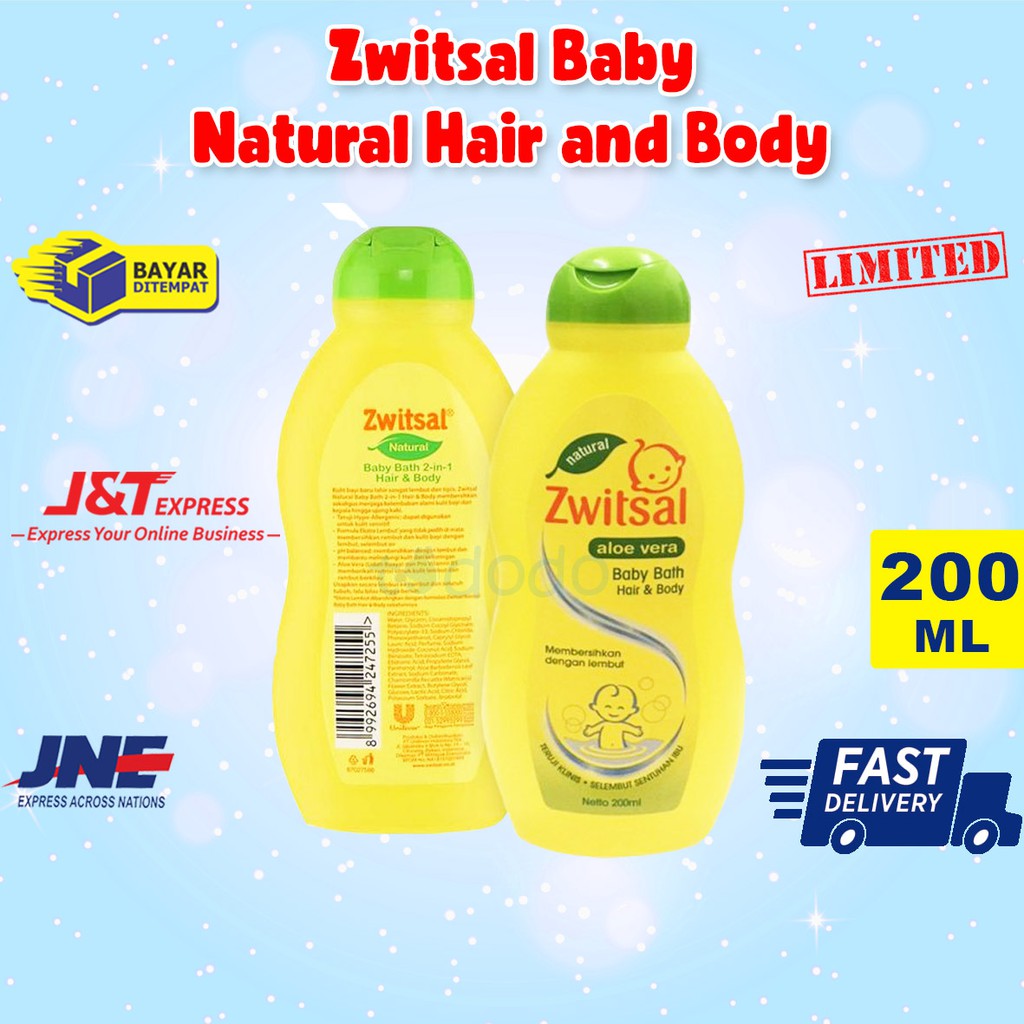 Zwitsal Baby Natural Hair and Body 200ml - Sabun Shampoo Bayi