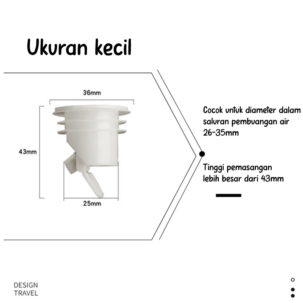 Penutup Lubang Saluran Air Kamar Mandi WC Wastafel Plug Silikon Seal Pembuangan Pipa Air Otomatis Anti Kecoa Tikus