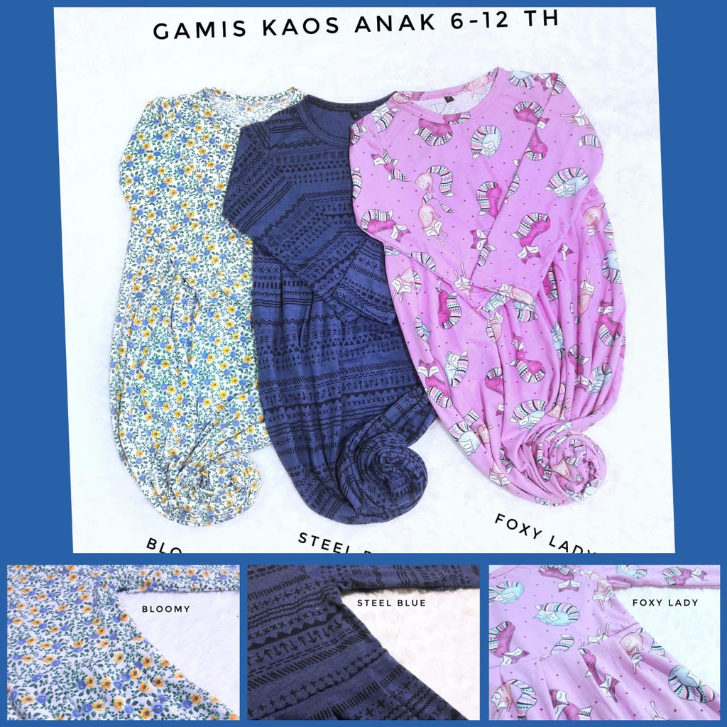  GAMIS  KAOS  ANAK 6 12th GAMIS  ANAK HARIAN BAHAN KAOS  