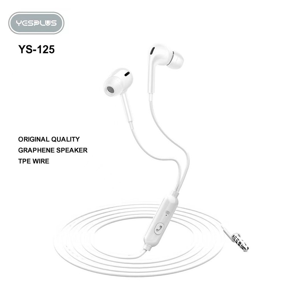 Earphone YESPLUS YS125 stereo bass music telfon headset dengan mic original