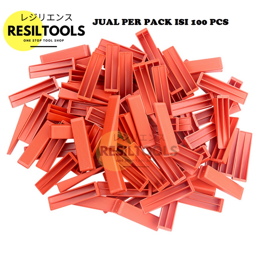 Per 100 Tile Leveling Wedges Plastik Alat Perata Tinggi Ubin Keramik Alat Pasang Keramik Leveling Si