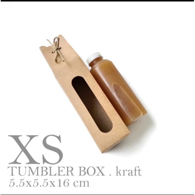 BOX TUMBLER TUMBLR DUS BOTOL SOUVENIR BOX KADO BROWN KRAFT COKLAT DUS TUMBLR KOTAK TUMBLR