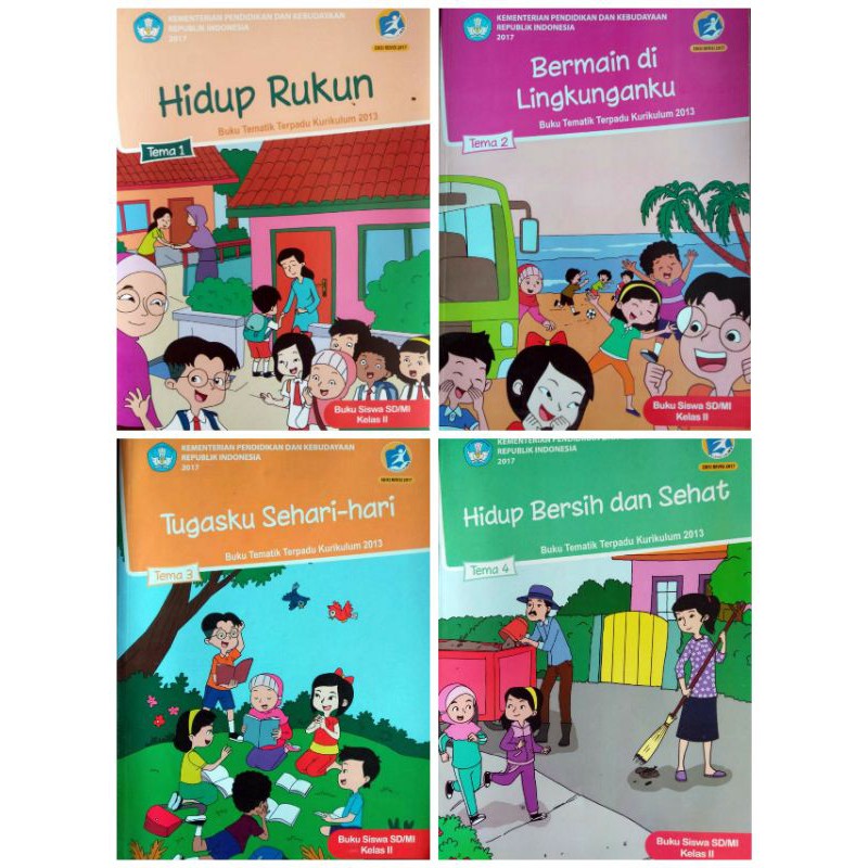 Buku Paket Tematik SD Kelas 2 Semester 1 (4 Buku) Buku Paket SD