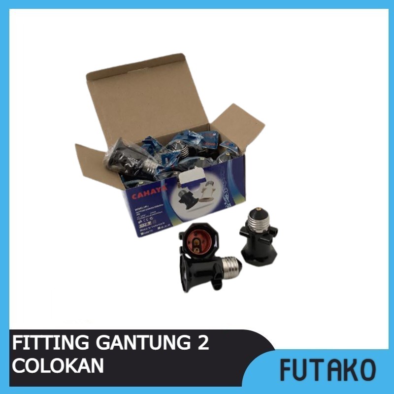 FUTAKO Fitting kombinasi /fitting gantung lampu/ 2 colokan cabang SNI SC-402