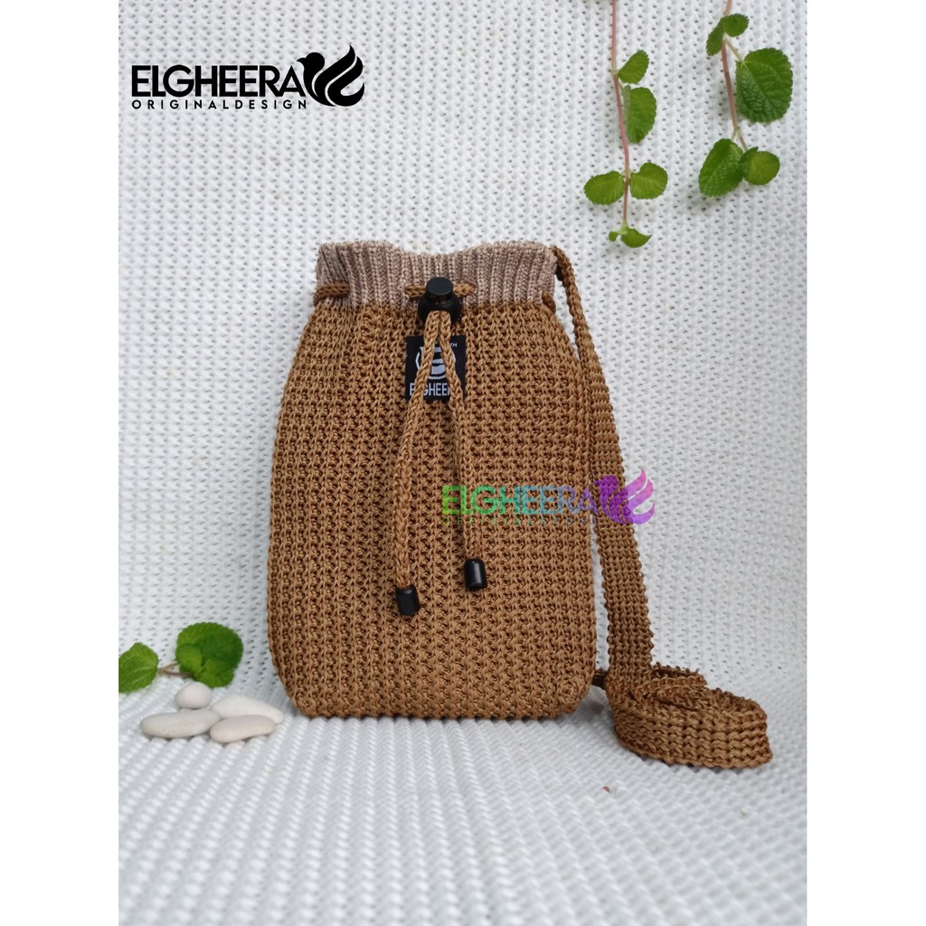 tas rajut selempang/ tas rajut serut