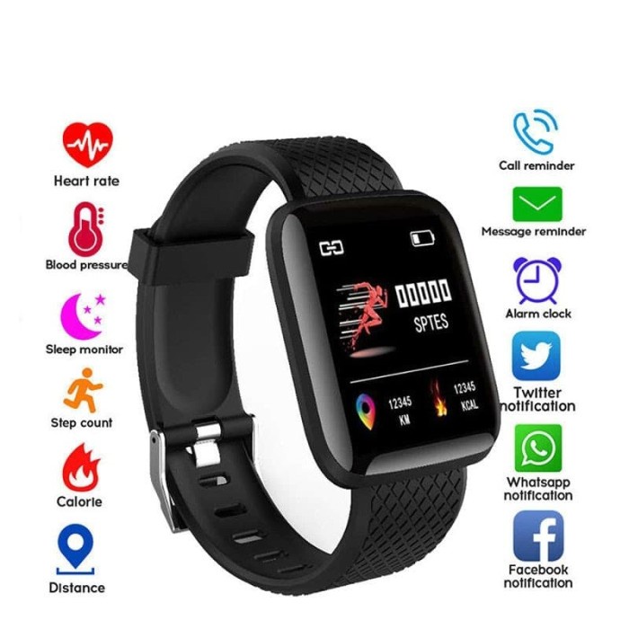 Jam Pria Jam Tangan Pria Smart Watch Sport Xiaomi 116 Plus Fitnes Original - Hitam Koleksi Terlaris 