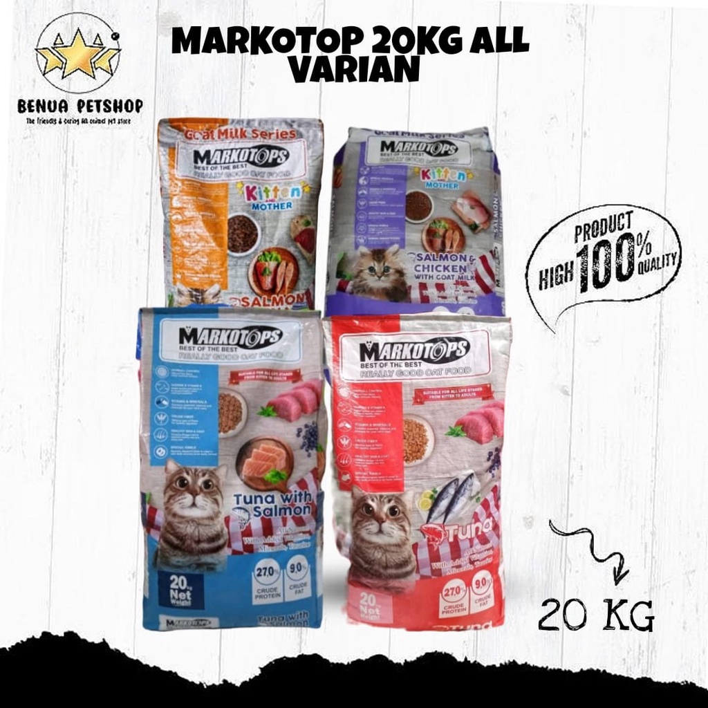 Makanan kucing Markotops 20kg adult Dry food (EKSPEDISI)